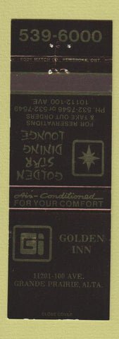 Matchbook Cover - Golden Inn Chinese Restaurant Grande Prairie AB