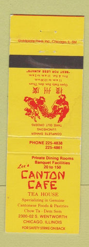Matchbook Cover - Lee's Canton Cafe Chinese Chicago IL