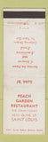 Matchbook Cover - Peach Garden Restaurant Chinese St Louis MO