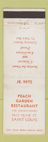 Matchbook Cover - Peach Garden Restaurant Chinese St Louis MO