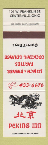 Matchbook Cover - Peking Inn Chinese Restaurant Centerville OH