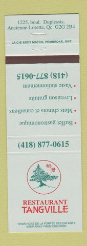 Matchbook Cover - Restaurant Tangville Ancienne Lorette QC
