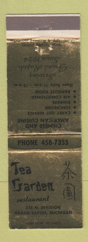 Matchbook Cover - Tea Garden Chinese Restaurant Grand Rapids MI WEAR