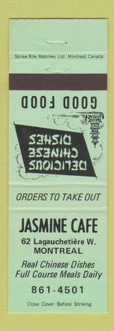 Matchbook Cover - Jasmine Cafe Montreal QC Chinese