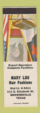 Matchbook Cover - Mary Lou Hair Salon Brownsville TX