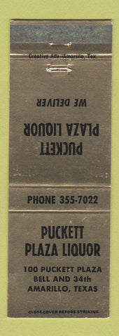 Matchbook Cover - Puckett Plaza Liquor Store Amarillo TX
