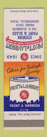 Matchbook Cover - Pratt and Lambert Paint Stevens Brownsville TX