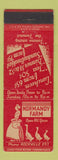 Matchbook Cover - Normandy Farm Rockville MD