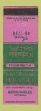 Matchbook Cover - B de C Rothschild Real Estate Coral Gables FL WEAR