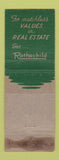 Matchbook Cover - B de C Rothschild Real Estate Coral Gables FL WEAR