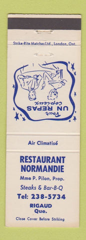 Matchbook Cover - Restaurant Normandie Rigaud QC