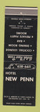 Matchbook Cover - Hotel New Penn New Castle PA