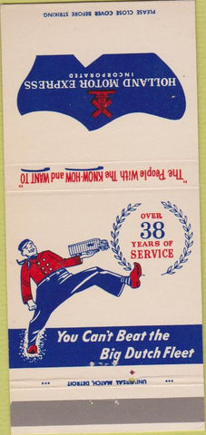 Matchbook Cover - Holland Motor Express trucking Holland MI 30 Strike