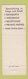 Matchbook Cover - Pulp Restaurant Tyrone PA