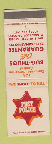 Matchbook Cover - Pest Police Control Exterminator Miami FL WEAR