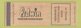Matchbook Cover - Pedwin Men's Shoes Newman's Danville PA
