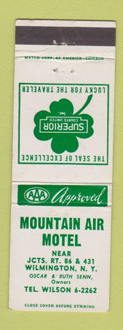 Matchbook Cover - Mountain Air Motel Wilmington NY