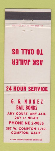 Matchbook Cover - GG Nunez Bail Bonds Compton CA