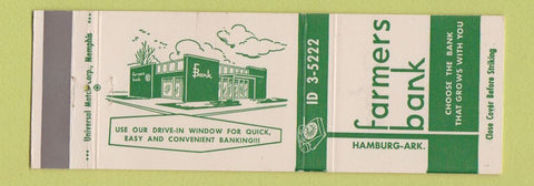 Matchbook Cover - Farmers Bank Hamburg AR