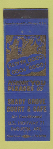 Matchbook Cover - Shady Grove Court Cafe DeQueen AR