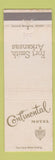 Matchbook Cover - Continental Motel Fort Smith AR