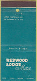 Matchbook Cover - Redwood Lodge Motel Los Angeles CA 30 Stick