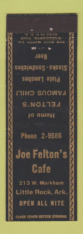 Matchbook Cover - Joe Felton's Cafe Little Rock AR