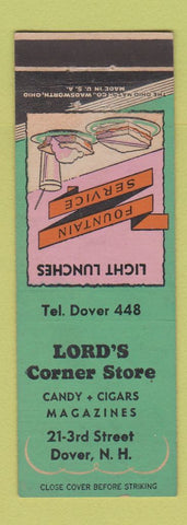 Matchbook Cover - Lord's Corner Store Dover NH