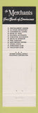 Matchbook Cover - Merchants National Bank Manchester NH