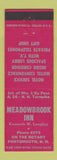 Matchbook Cover - Meadowbrook Inn Portsmouth NH
