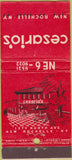 Matchbook Cover - Cesario's New Rochelle NY CREASE 21 Feature