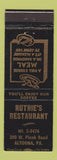 Matchbook Cover - Ruthie's Restaurant Altoona PA