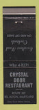 Matchbook Cover - Crystal Door Restaurant Bel Alton MD WEAR