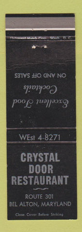 Matchbook Cover - Crystal Door Restaurant Bel Alton MD WEAR