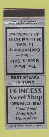 Matchbook Cover - Princess Sweet Shop Iowa Falls IA