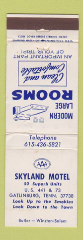 Matchbook Cover - Skyland Motel Gatlinburg TN WORN