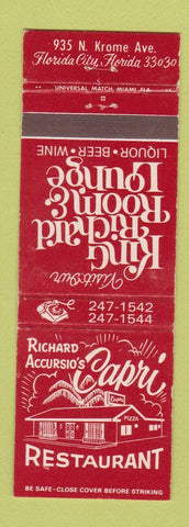 Matchbook Cover - Capri Restaurant Florida City FL