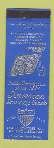 Matchbook Cover - American Savings Bank Atlanta GA