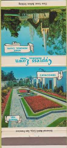 Matchbook Cover - Cypess Lawn Memorial Park El Camino Real CA 30 Strike