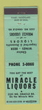 Matchbook Cover - Miracle Liquors Tucson AZ GREEN