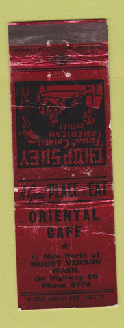 Matchbook Cover - Oriental Cafe Mount Vernon WA WORN
