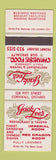 Matchbook Cover - Jack Lee's Restaurant Chinese Cornwall ON