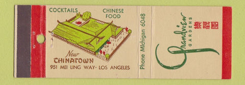 Matchbook Cover - Grandview Gardens Chinese Restaurant Los Angeles CA
