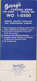 Matchbook Cover - Berry's Funeral Home Cleveland OH 30 Strike