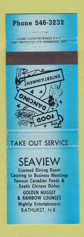 Matchbook Cover - Seaview Chinese Restaurant Bathurst NB
