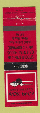 Matchbook Cover - Christine Lee's Wok Shop Chinese Cookware Miami Beach FL