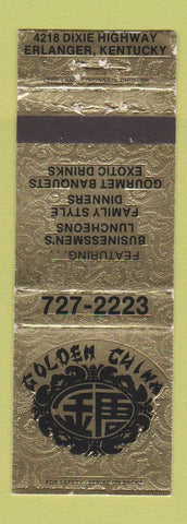 Matchbook Cover - Golden China Chinese Restaurant Erlanger KY