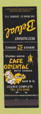 Matchbook Cover - Restaurant Belval Chinese Granby QC