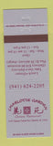 Matchbook Cover - Charlotte Garden Chinese Restaurant Port Charlotte FL