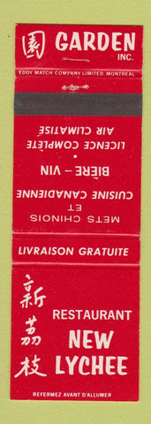 Matchbook Cover - Restaurant New Lychee Chinese Montreal QC